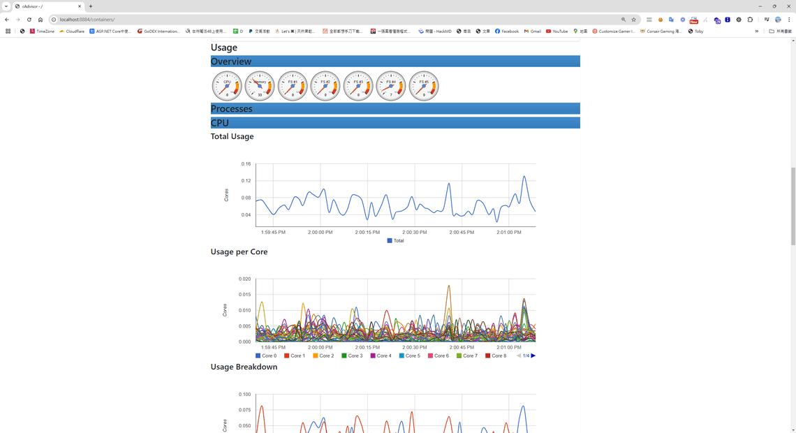 cAdvisor 儀表板